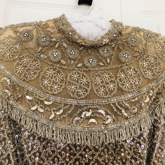 Glamorous vintage intricately beaded top, custom made in England 1970s - Picture 3 of 8
